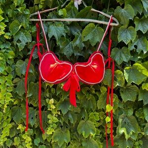 Bedazzled heart bra